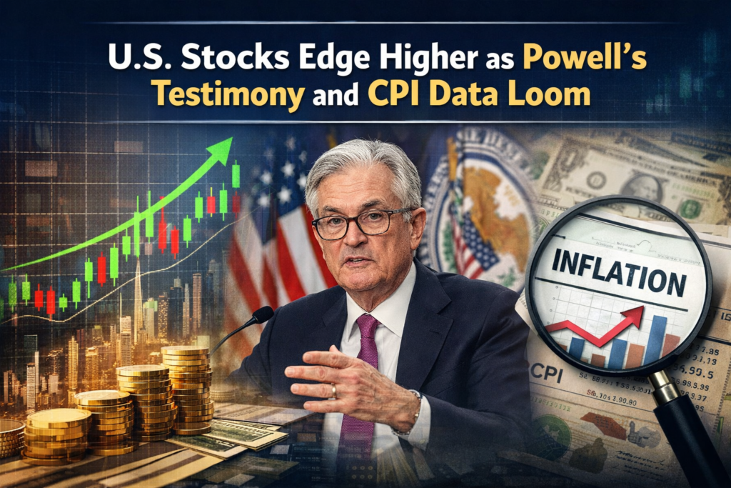 US Stocks Edge Higher as Powell’s Testimony and CPI Data Loom US Stocks Edge Higher as Powell’s Testimony and CPI Data Loom: Market Outlook and Investor Insights